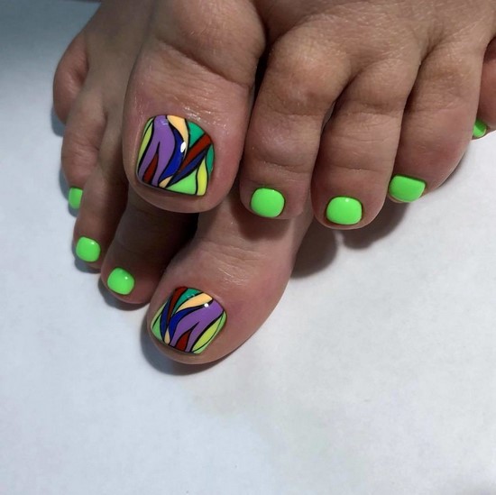 Belle pédicure d'été. Idées originales de conception de photos