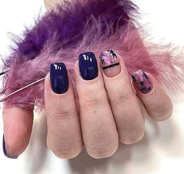 Manucure bleue inspirante. Top innovations