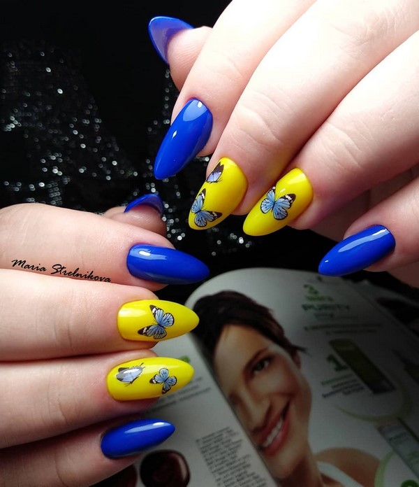 Manucure bleue inspirante. Top innovations