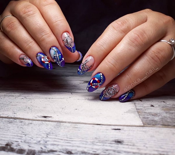 Manucure bleue inspirante. Top innovations