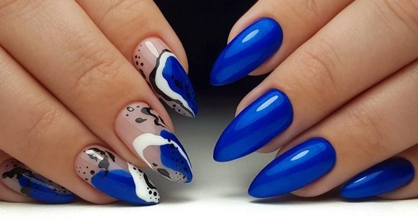 Manucure bleue inspirante. Top innovations