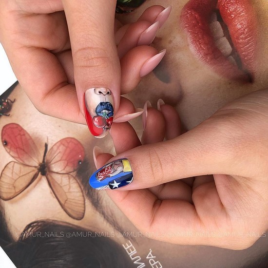 Només la manicura de moda per a diferents longituds i formes d'ungles. Els exemples més bonics