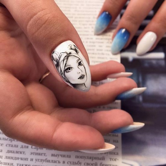 Només la manicura de moda per a diferents longituds i formes d'ungles. Els exemples més bonics