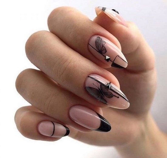 Només la manicura de moda per a diferents longituds i formes d'ungles. Els exemples més bonics