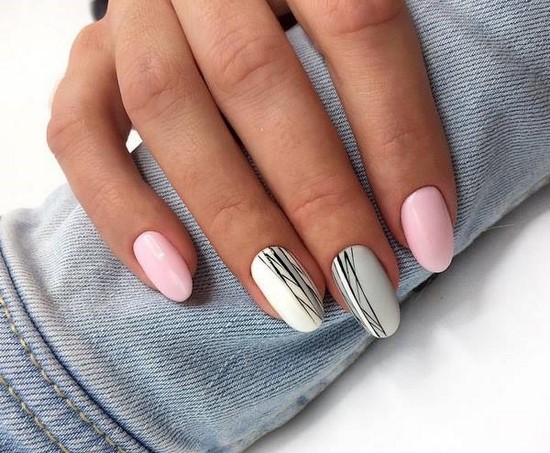 Només la manicura de moda per a diferents longituds i formes d'ungles. Els exemples més bonics